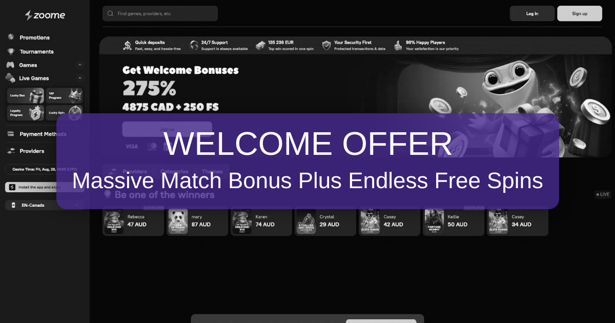 Zoome Casino - Canada's Top Online Slots Destination