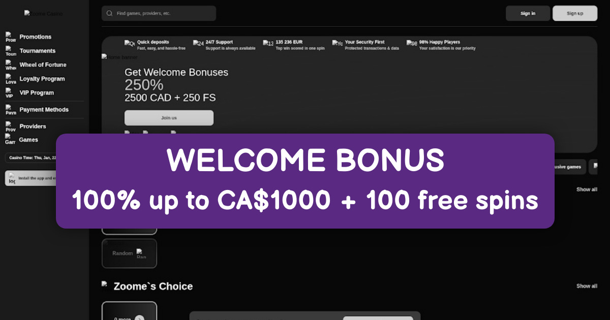 Zoome Casino - Canada's Top Online Slots Destination